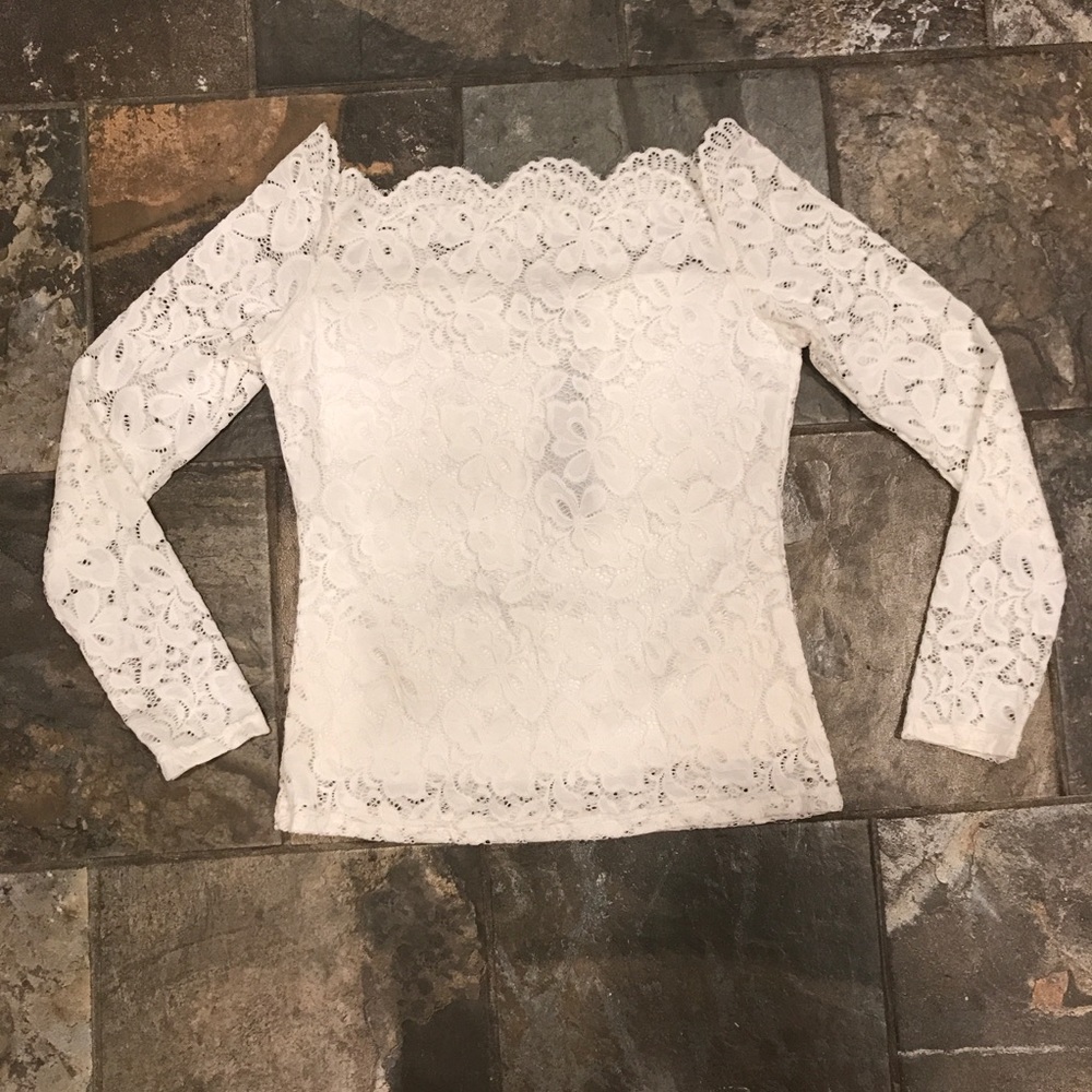 PattyBoutik Lace Off Shoulder Top